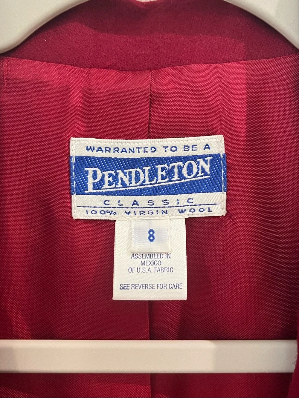 Pendleton Vintage Wool Blazer Single Button Sz 8 Red Office Corporate Academia